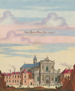 View of the Church of Saint Elisabeth in Paris, Prosp. der Kirche und Nunnen Clost: S. Elisabeth In