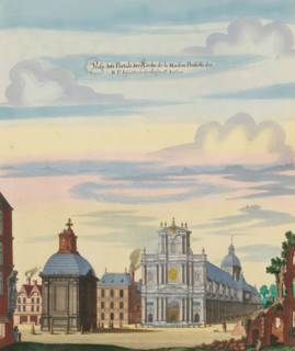 View of the Church of Saint-Paul-Saint-Louis in Paris, Prosp. dess Portals der Kirche de la Maison