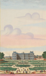 View of the Palais du Luxembourg from the gardens, Luxembourg apresent appelé Palais d'Orleans,
