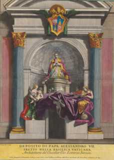 Tomb of Pope Alexander VII, Deposito di papa Alessandro VII eretto nella Basilica Vaticana, print,