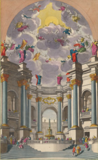 Sitietes venite ad aquas, Thirsty people come to the water, print, album page, View of a fantasy