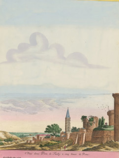 View of a Tivoli Gate five miles from Rome, City Gate near Tivoli, Views of Italy, print, album