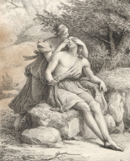 Orpheus and Eurydice, Series of lithographs, Receuil de dessins sur pierre, print, album page,