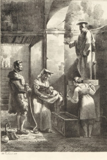 Group of figures drinking at a source with statue of saints, Receuil de dessins sur pierre, Series