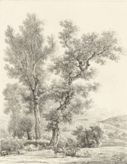 Landscape with flock of sheep, Receuil de dessins sur pierre, Series of lithographs, print, album