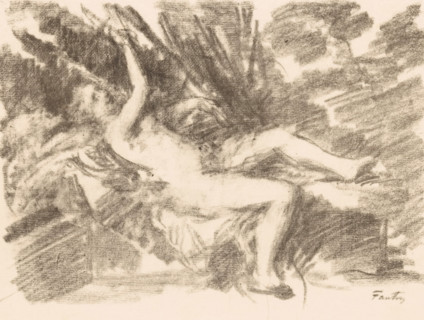 Le Réveil, Naked woman awakens, print, book illustration, printmaker: Henri Fantin-Latour,