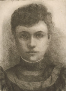 Portrait of a young unknown woman, print, Possibly a portrait of Agnita Gijswijt., printmaker: HE