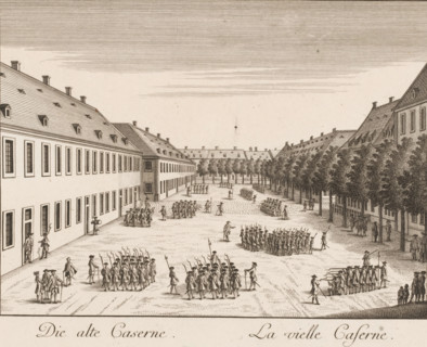 Die alte Caserne, Lavielle caserne, View of the old barracks, in Mannheim, Vues de Mannheim