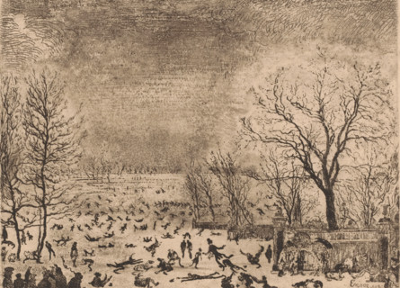 The Patinators, Skaters, print, printmaker: James Ensor, 1889, paper, etching, drypoint, intaglio