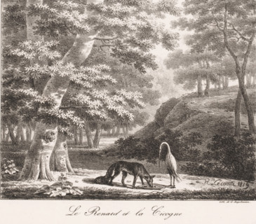 Fox and stork, Le Renard et la Cicogne, Fables choisies de La Fontaine, Fabels van Jean de La