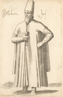 Jewish doctor, Medecin Juif, print, album page, book illustration, Print is part of an album.,