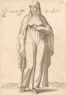 Woman from Malta, Femme de l'isle de Malthe, print, album page, book illustration, Print is part of