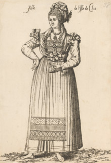 Girl from the island of Chios, Fille de l'isle de Chio, print, album page, book illustration, Print