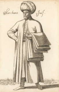 Jewish merchant, Marchant Juif, print, album page, book illustration, Print is part of an album.,