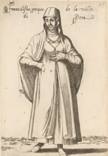 Femme d'estat grecque de la ville de Pera, Greek woman, from Pera, print, album page, book