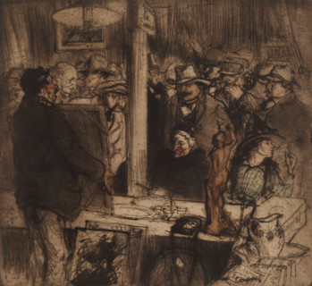 Art auction, print, printmaker: Armand Coussens, France, 1891 - 1935, paper, etching, drypoint,