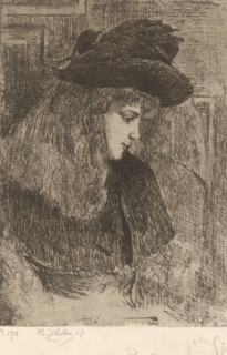 Girl with hat, Fillette aux cheveux blonds (original title), print, printmaker: Philip Zilcken