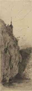 View of Walzin Castle, Le château de Walzin (near Dinant), print, printmaker: Philip Zilcken