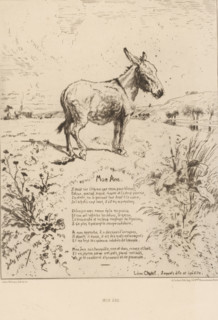 Landscape with donkey, Mon âne, French etchings from 1875, L'eau-forte en 1875, print, Series