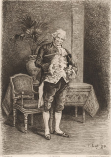 Standing man with snuffbox, Le priseur, L'eau-forte en 1881, French etchings from 1881, print,