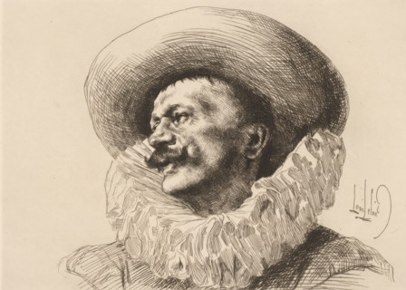 Head of a man with a hat and collar, French etchings from 1881, L'eau-forte en 1881, print, Series