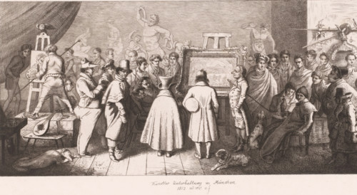 Artist's Gathering in Munich, Artists' Gathering in Munich, print, printmaker: Ludwig Emil Grimm, c
