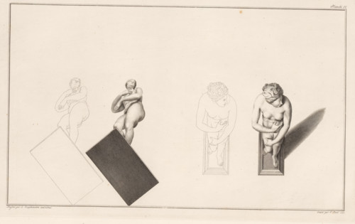 Statue of Venus de' Medici, in two positions, Description of a general graphometer, print, album