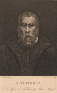 Portrait of il Tintoretto, print, printmaker: Louis Jean Désiré Delaistre, France, after painting
