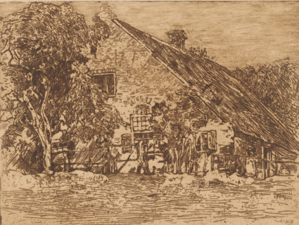 Farmhouse (original title), print, Low farmhouse among trees., printmaker: Willem de Zwart, c. 1898
