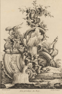 Rocaille with birds, Premier Livre de forme Rocquaille et Cartel, First series of rocaille and