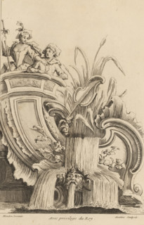 Rocaille with waterfall and two shepherds, Rocaille with waterfall and two country folk (former