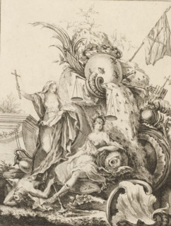 Rocaille with personifications of France and the church, Livre de Trophée, Series of trophies,