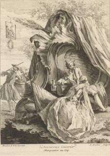 L'Amoureux Guerrier, Rocaille with soldier and young woman, Third series of rocailles and serrated
