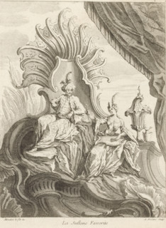 The Favorite Sultan, Rocaille with enthroned sultan, Cinquieme Livre de Figures et Ornements