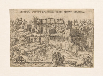 Pleasure Gardens of Salustius in Rome, print, The pleasure gardens of the Roman historian