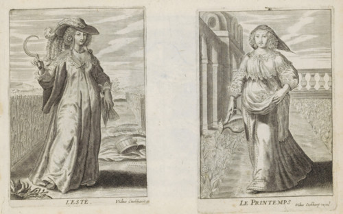 L' Este, Summer, The Four Seasons, print, album page, A richly dressed woman with a feathered hat
