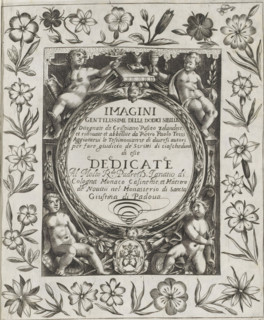 Title illustration for a series featuring the twelve sibyls, Imagini Gentilissime delle dodici