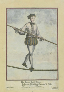 Tightrope walker, The famous Dutch Woman, costume print, photomechanical print, Europe,