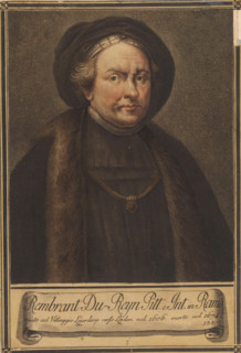 Portrait of artist Rembrandt Harmensz. van Rijn, Portraits of artists, print, book illustration,