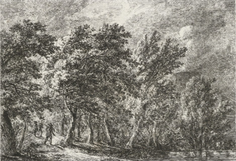 Landscape with a Gothic building and depiction of a hilly landscape with a house, Twenty-four