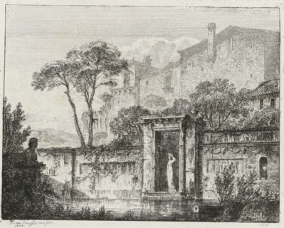 View of buildings and a woman in a passageway, Twenty-four landscapes, Vier und Zwanzig