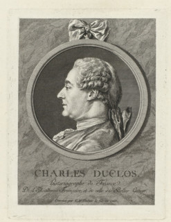Charles Duclos., Portrait of Charles Pinot Duclos, print, printmaker: Charles Nicolas Cochin (II)