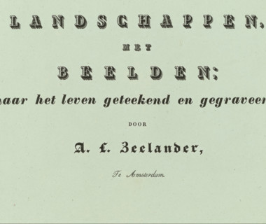 Text sheet for a series of landscapes by Abraham Lion Zeelander, Six landscapes, with images drawn