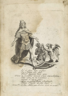 David and two hellish monsters, David Profugus, David disgracié, print, album page, Series number,