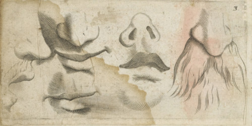 Four noses and five mouths, print, album page, Series number, 3, Four noses and five mouths. On the