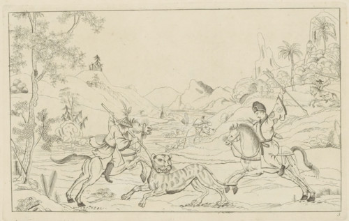 Landscape with a tiger hunt, Newly invented Chinese, drawn with great difficulty and published, by