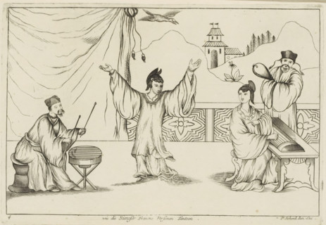 Musicians and dancing Chinese woman, Wie die Sieneser Frauens Personen tantzen, Chinese customs,