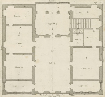 Pianta seconda del Palazzo. C., Floor plan of the first floor of the Villa Spinola di San Pietro in
