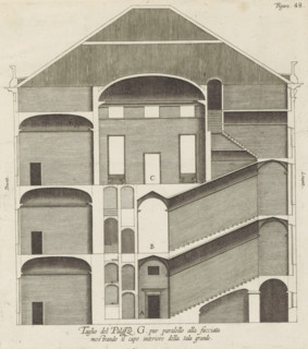 Cross-section of the Palazzo Interiano Pallavicini in Genoa, Taglio del Palazzo. G. pur paralello