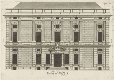 Elevation of the façade of the Palazzo Rostan Raggio in Genoa, Facciata del Palazzo. I, print,